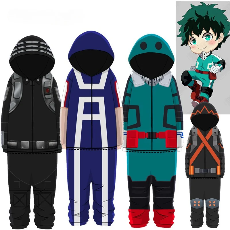

Anime My Heros Academias Izuku Midoriya Cosplay Costume Sleepwear Boys Girls Hoodie Pants Pajamas Jumpsuit Halloween Outfit Gift