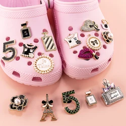 1-16pcs Classic Metal Shoe Charms Pearl Shoe Decorations Pins for Women Girls Gift Perfume Flower Sandal Accessories Lips Buckle