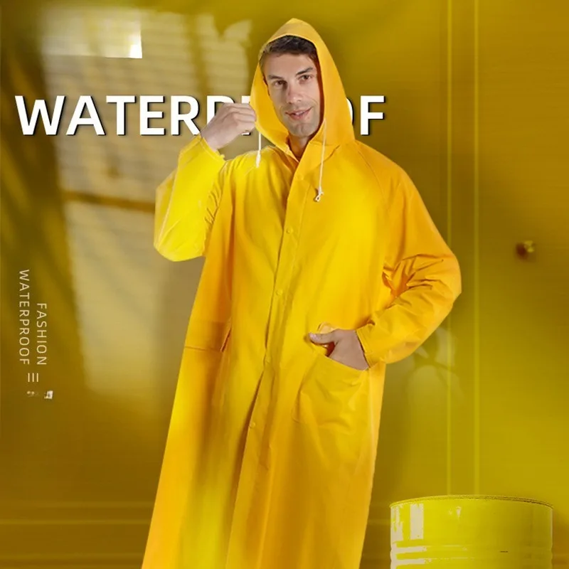 

Thickened Long PVC Raincoat Dual Purpose Outdoor Work Trench Rain Poncho for Cycling