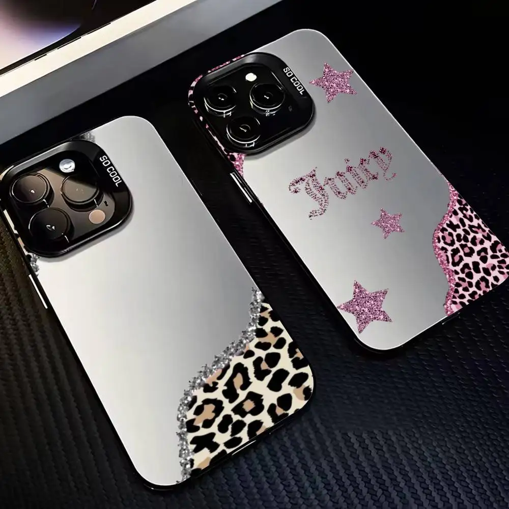 

J-Juicy C-Couture ART Phone Case For iPhone17,16,15,14,13,12,11 Plus,Pro Max Black Candy silver phone case