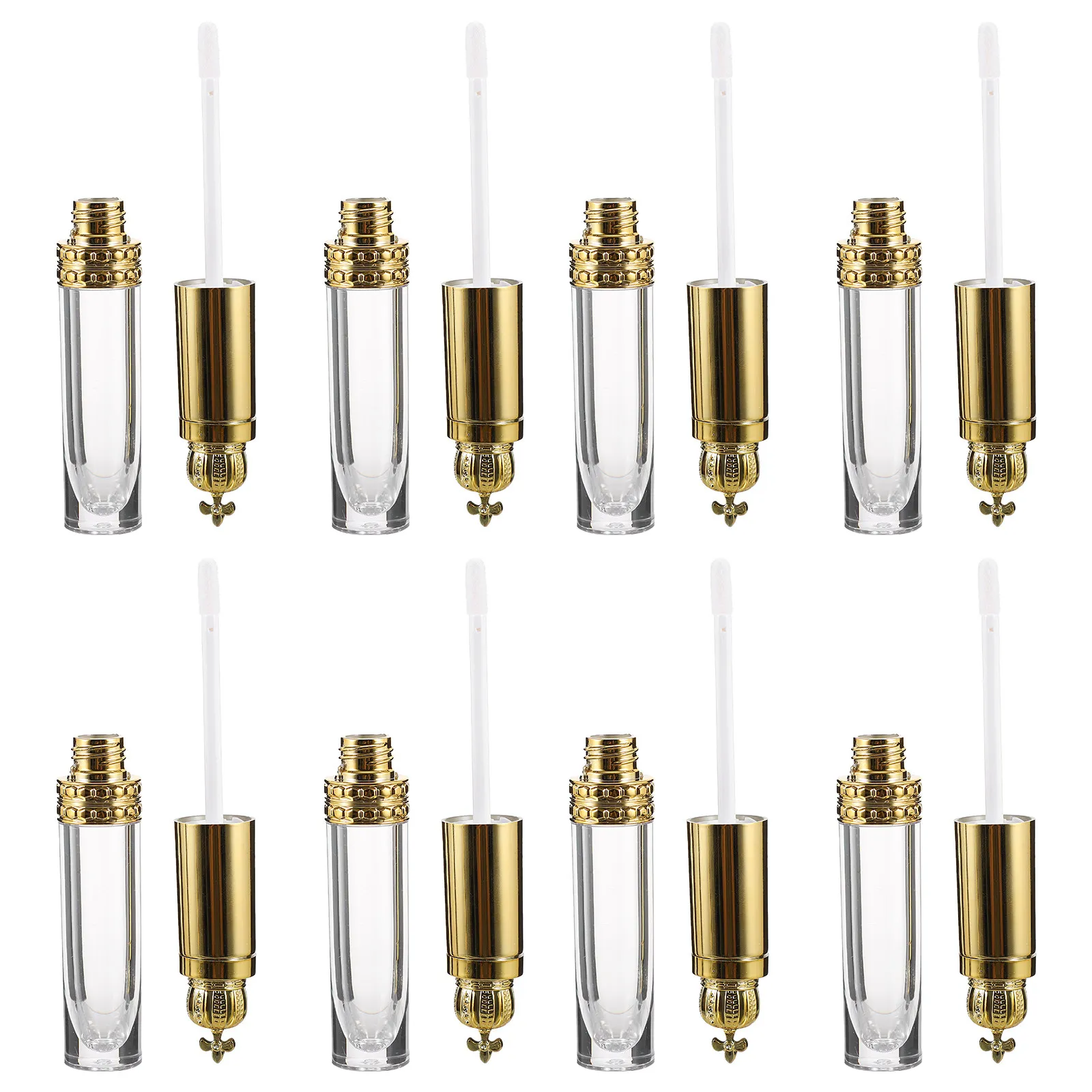 16Pcs Empty Lip Gloss Container Tube Refillable For Travel Makeup Bag 8ML Gold Tubes Unique Fashionable