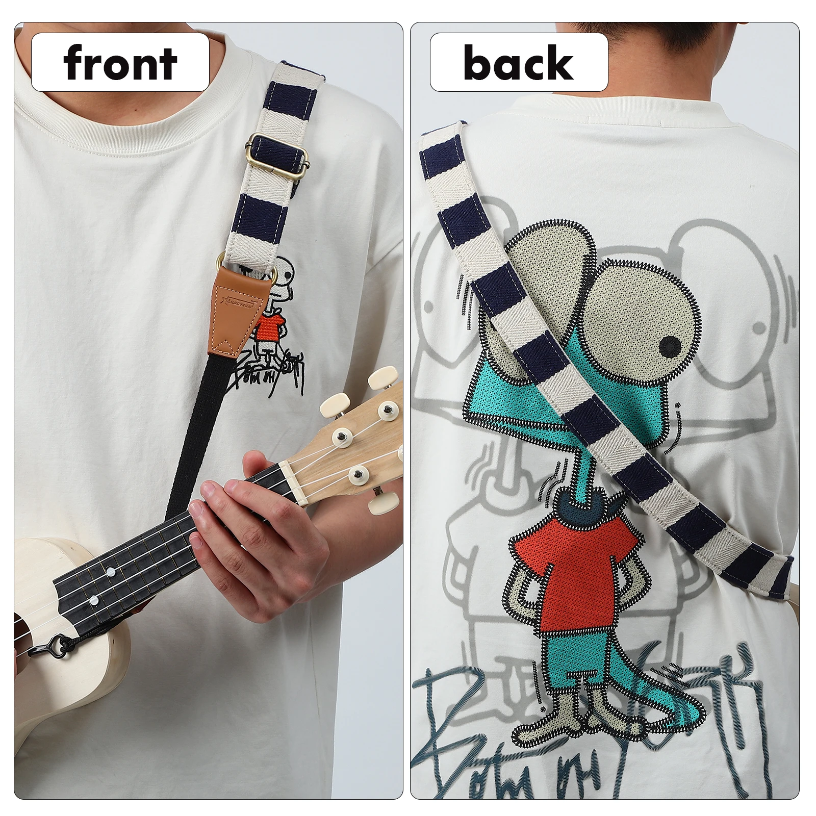 

1pcs Ukulele Shoulder Strap Adjustable Cotton Replacement Belt For String Instruments Durable Accessory Crossbody Sling