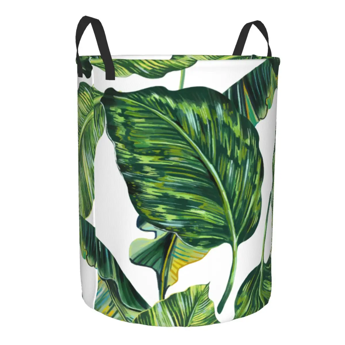 Dirty Laundry Basket Tropical Leaves Jungle Leaf Folding Clothing Storage Bucket Toy Basket Home Waterproof Organizer