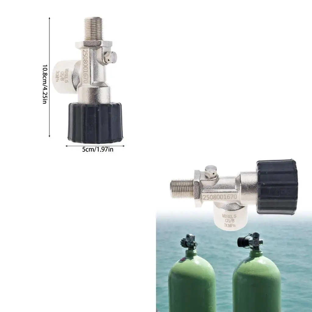Q39E Stainless Steel Diving Tanks Cylinder Valves 5/8inch  Air Tanks Refill Adapter
