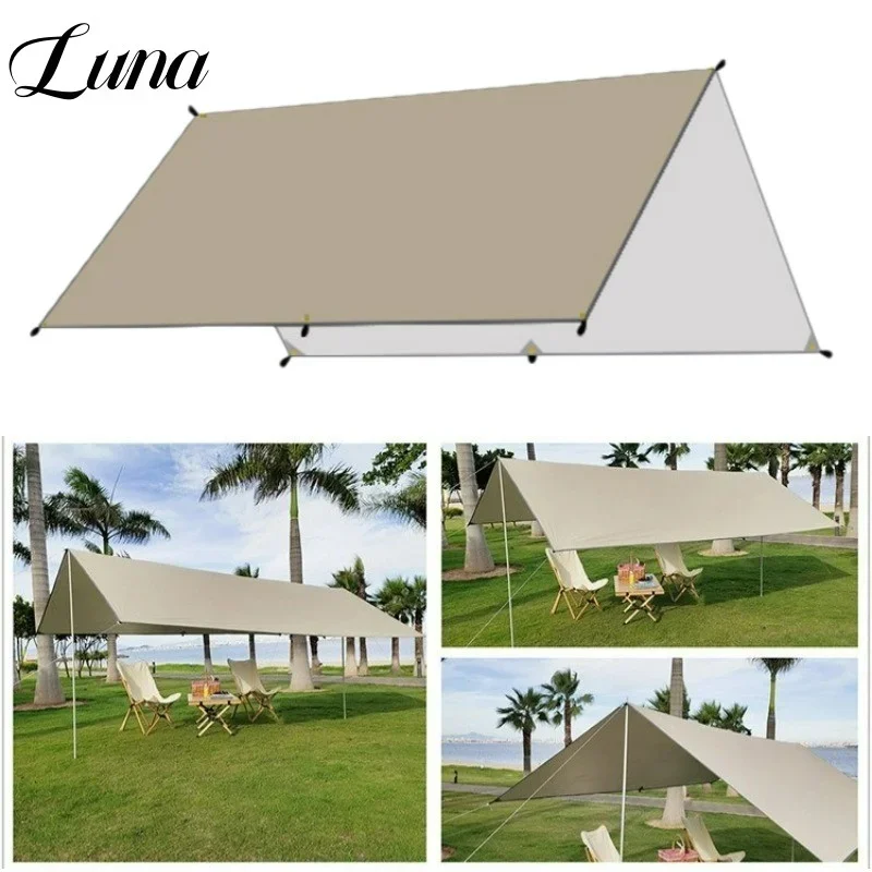 Silver Coating Camping Tarp Tent for Outdoor Waterproof Anti-UV Beach Awning Shade Portable Travel Sunshade Ultralight Canopy