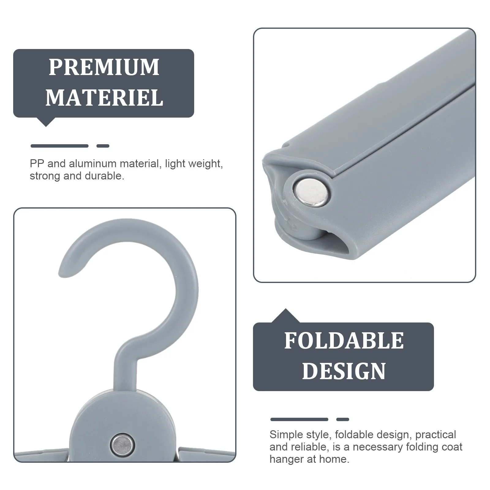 4개입 여행용 접이식 옷걸이 PP 알루미늄 접이식 옷걸이 공간 절약형 옷장 체육관 셔츠 바지 치마 코트 스웨터용