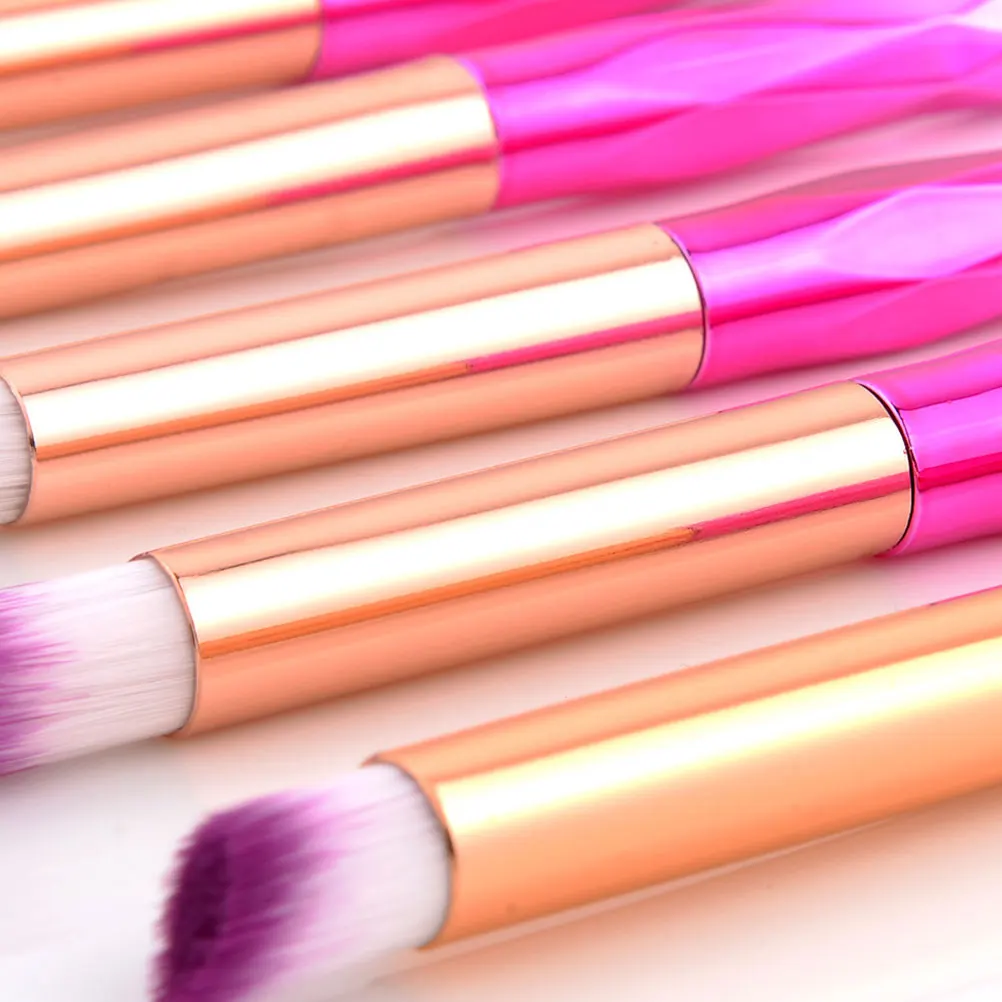 مجموعة فرش مكياج مكونة من 20 قطعة بمقبض شفاف لأداة كريم الأساس وكحل الشفاه المتدرجة باللون الوردي والفضي هدية للنساء