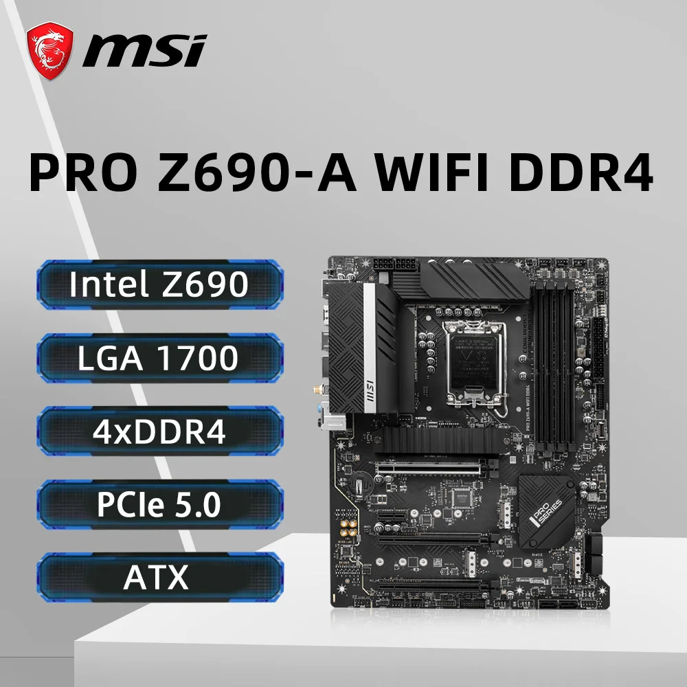 MSI PRO Z690-A WIFI DDR4 Motherboard Support i9-14900KF i7-14700K i5-12400f i3-12100 CPU LGA 1700 Socket 4xDDR4 4xM.2 PCIe 5.0