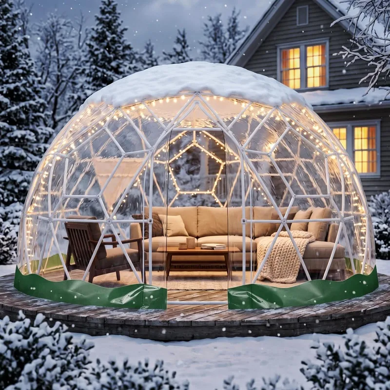 12 x 7.2 FT Garden Dome Tent, Outdoor TPU Greenhouse for 4-8 Person, Greenhouse Garden Tent with Window, Waterproof