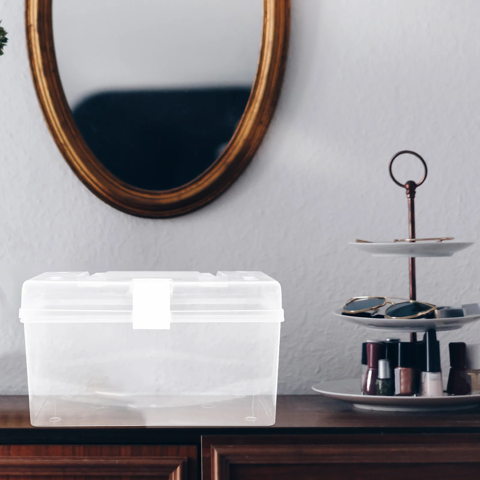 

1Set Clear Jewelry Storage Box Mini Portable Organizer Cases for Earrings Rings Travel Small Organizer Plastic Storage Bin