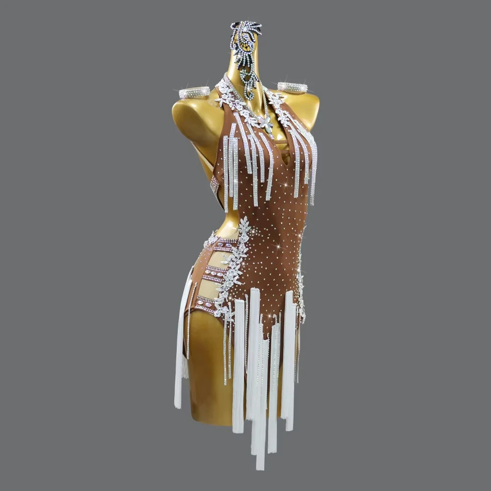 2025New Latin Dance Costume Women Party Dress Stage Outfit Prom Dancewear Girl Skirt New Sport Evening Sexy Clothes Line Suit