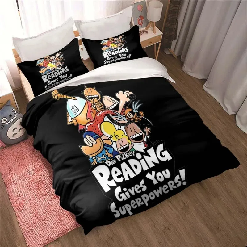 

DOG MAN Cute Cartoon Pattern Bedding Set Duvet Cover Set Single Double Bed King Size Bed Set Adult Kid's Bedroom Anime Sheet