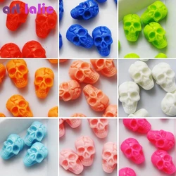 20Pcs Nail Art 3D Skull Bone Design Resin Beads, for DIY Acrylic UV Gel Nail Art Tips Decoration