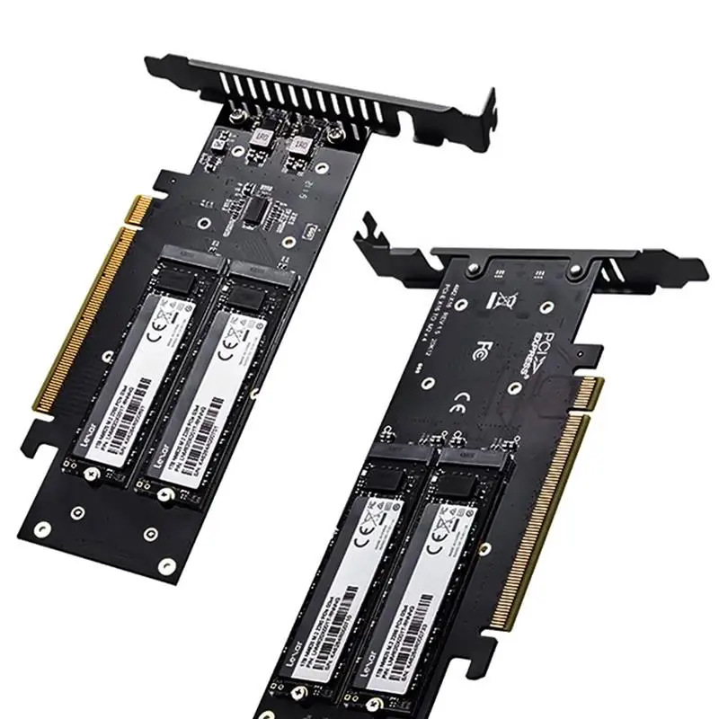 

New AMPCOM M.2 X16 to 4X PCIE 4.0 GEN4 Expansion Card, Supports 4 NVMe M.2 M key 2280 SSD up to 256 Gbps, Support Bifurcation