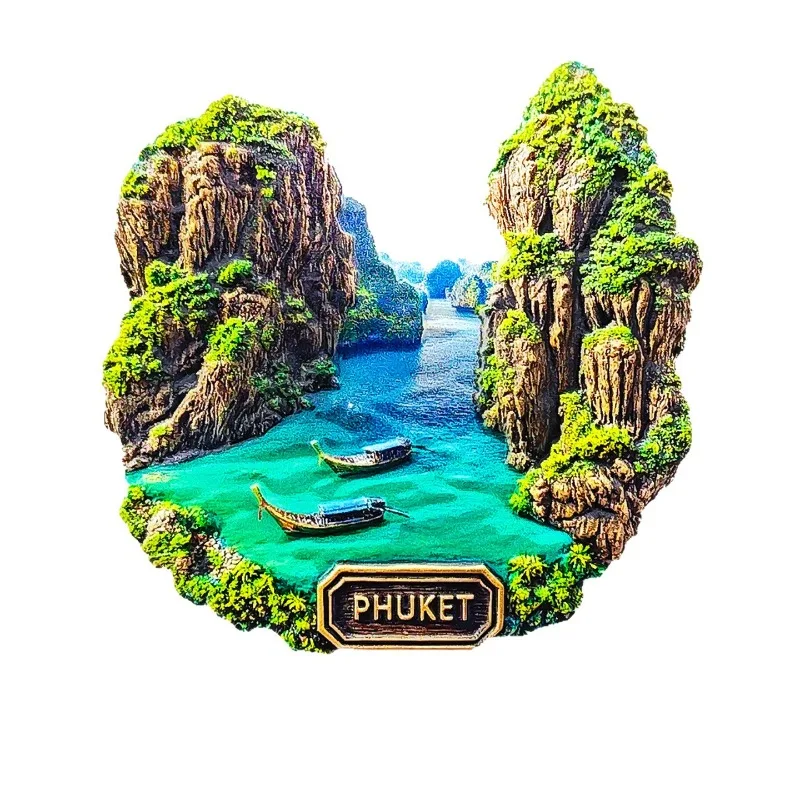 مغناطيس ثلاجة بمناظر طبيعية لجزيرة فوكيت - هدية آسيوية فريدة من نوعها لتزيين الشاطئ والحجر الجيري في تايلاند ثلاثية الأبعاد #5