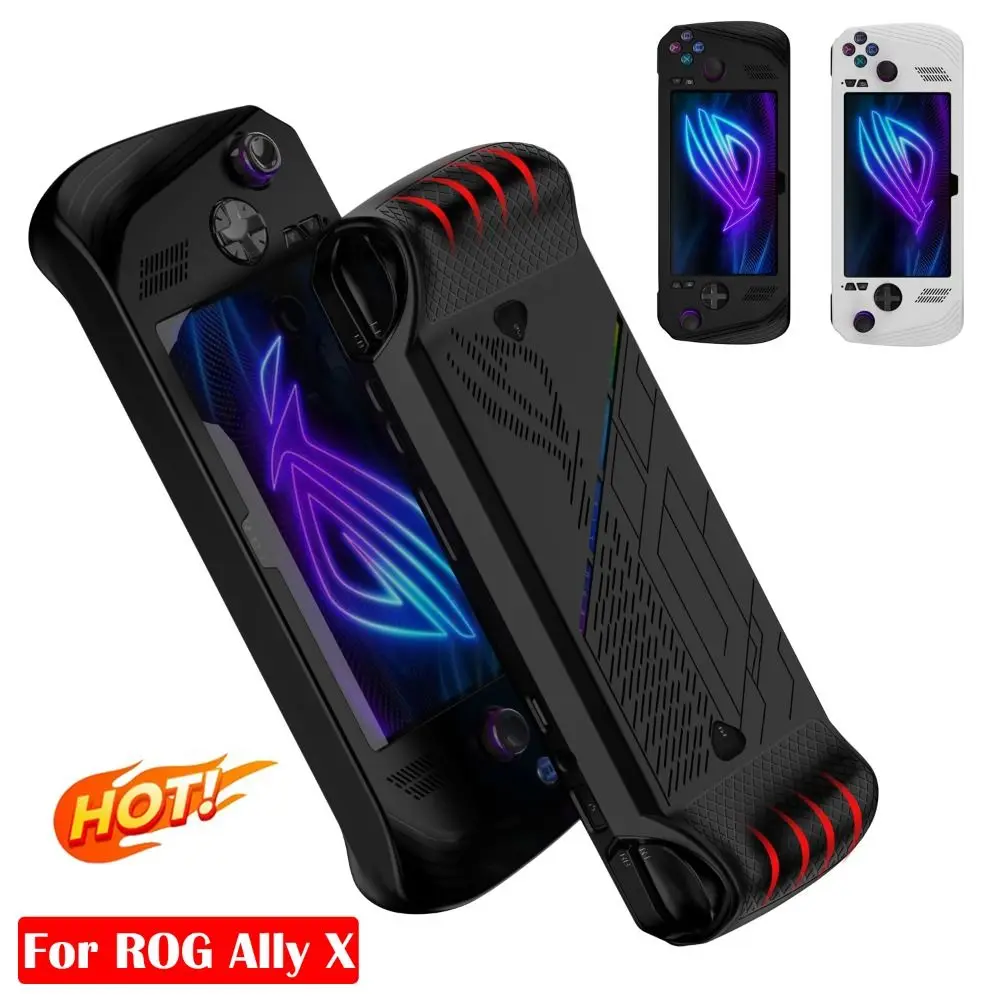 

Silicone Gaming Handhelds Case Soft Shockproof Game Console Protective Cover Non-slip Ergonomical for ASUS ROG Ally X 2024