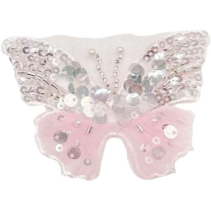 

5asd Tulle Butterfly Patches Trimmings Jeweled Applique for Dress Curtain Accessories