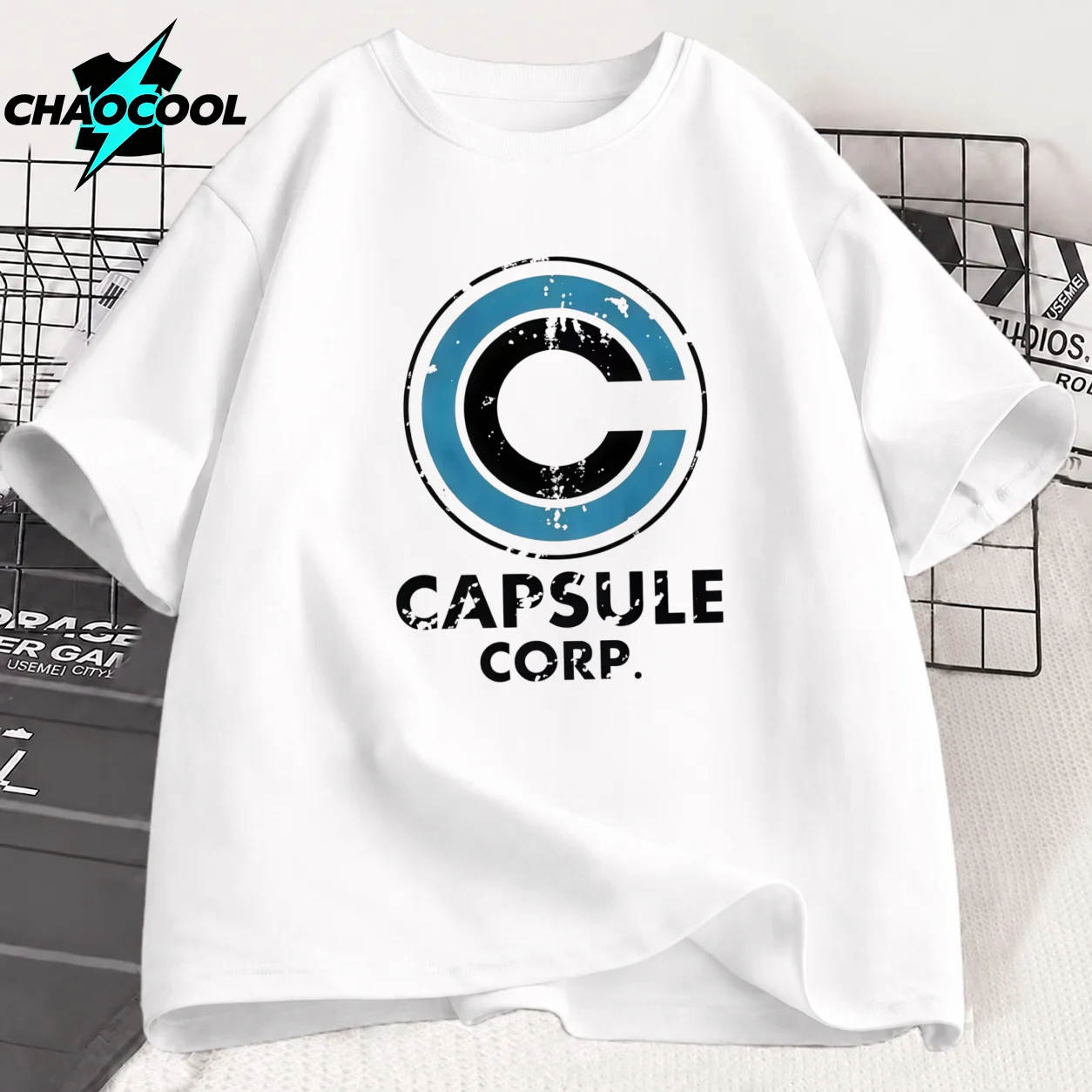 Unisex Short Sleeve New Fun Capsule Company Print T-Shirt, Pure Cotton Breathable Graphic Tee, Casual Street Style Top for Men