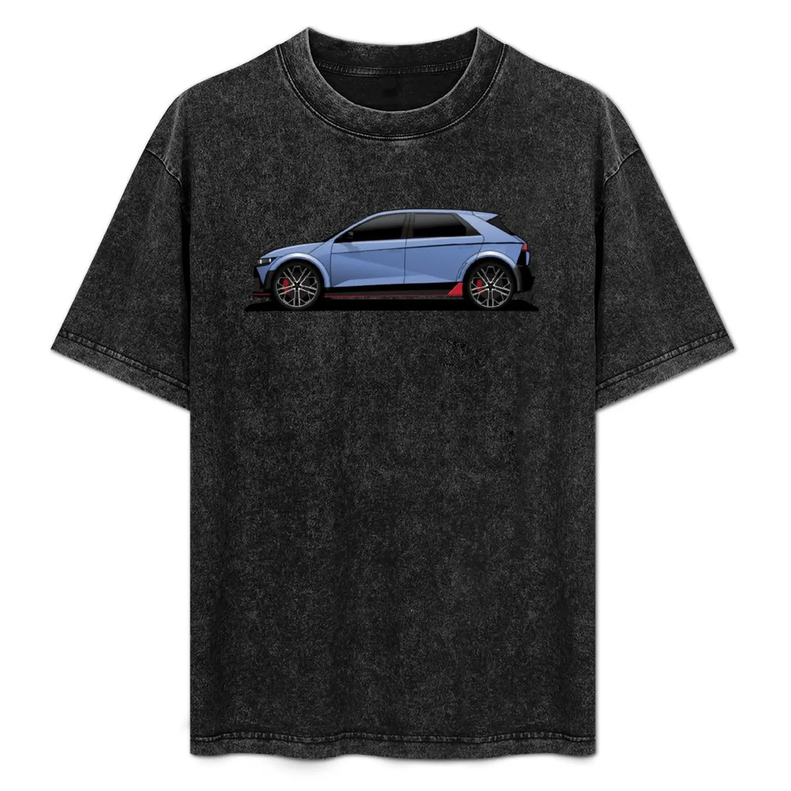 

Ioniq 5 N line blue illustration T-Shirt blanks cotton man t-shirts slim fit t shirts for men