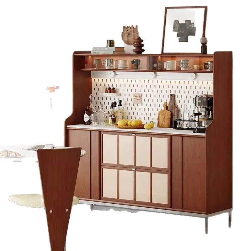 

Solid wood against the wall dining side cabinet living room multi-functional wall storage cabinet