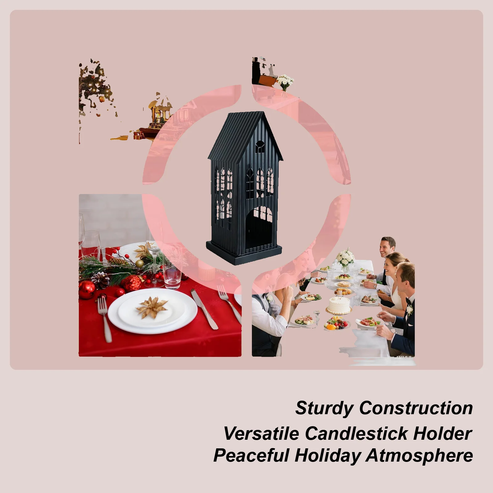 Candle Holder Christmas Metal Hollow Seasonal Decor LED Candle Holder For Homeowners Apartment Living Room Bedroom Fireplace