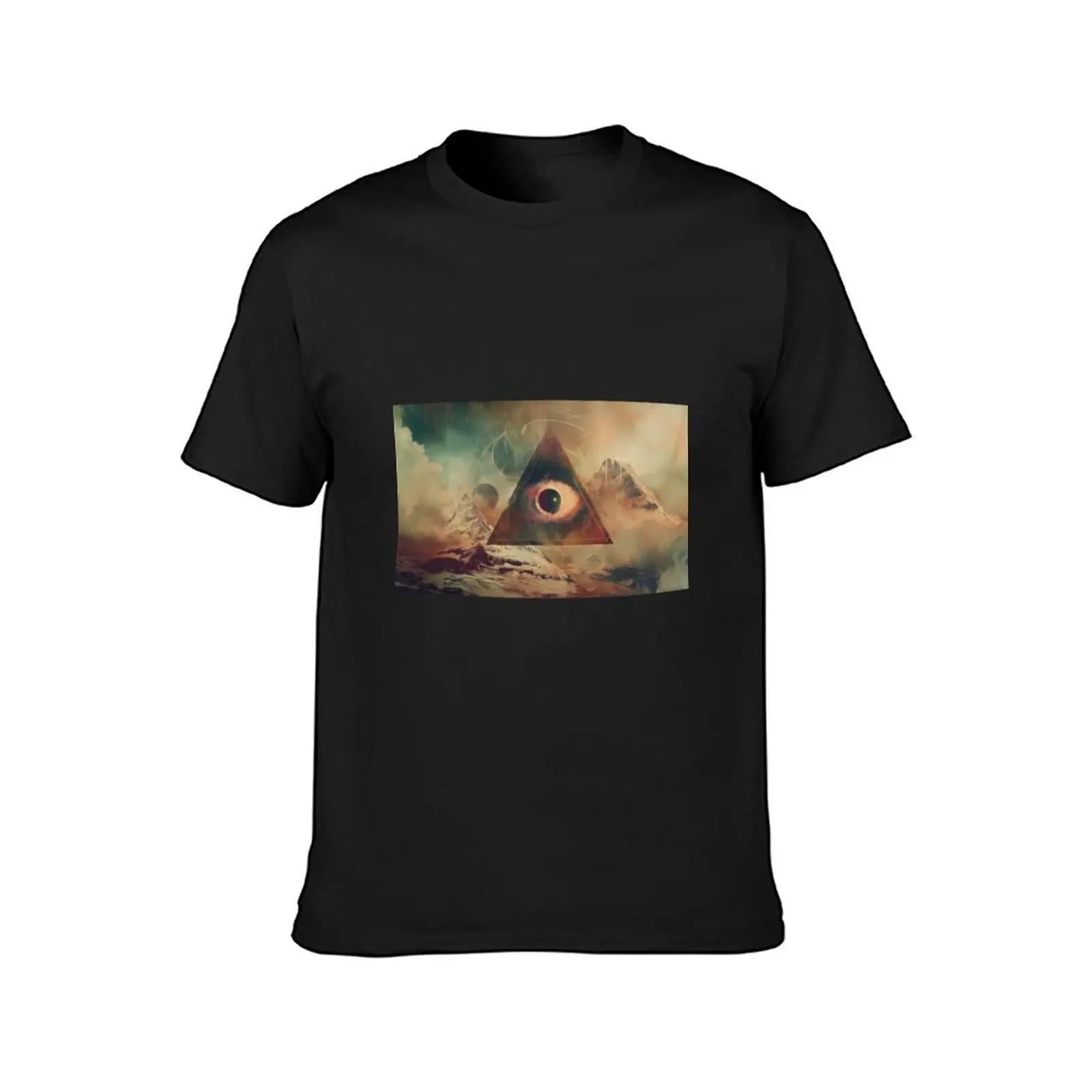 Mystical Mountain Eye Pyramid T-Shirt new edition graphics sweat boys whites black t shirts for men