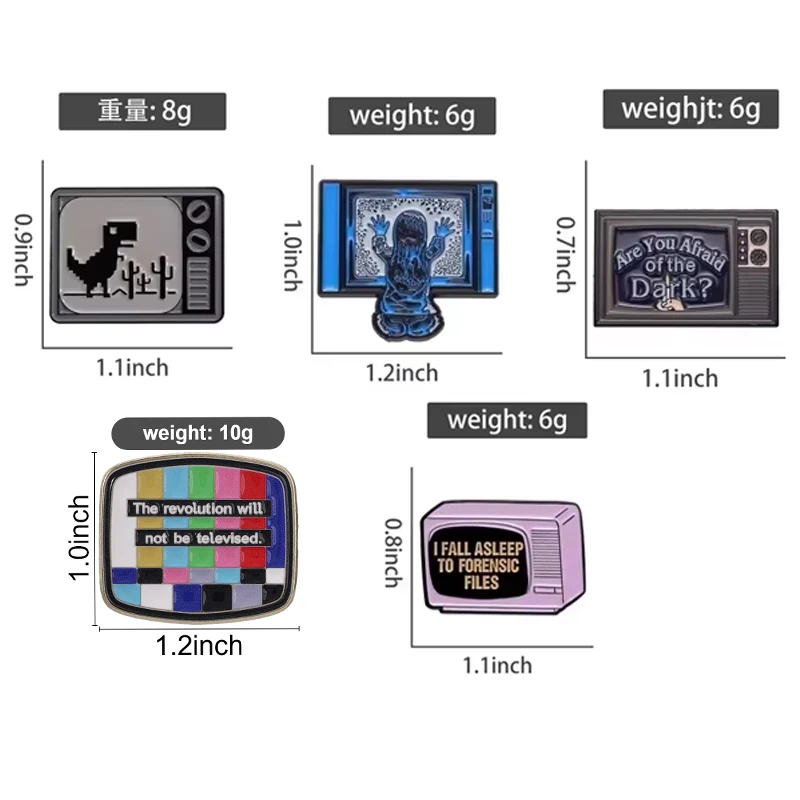 Retro TV Gesammelt Emaille Pins Benutzerdefinierte Horror Anime Film Metall Brosche Revers Abzeichen Kleidung Rucksack Halloween Punk Schmuck Geschenk – Detail 1