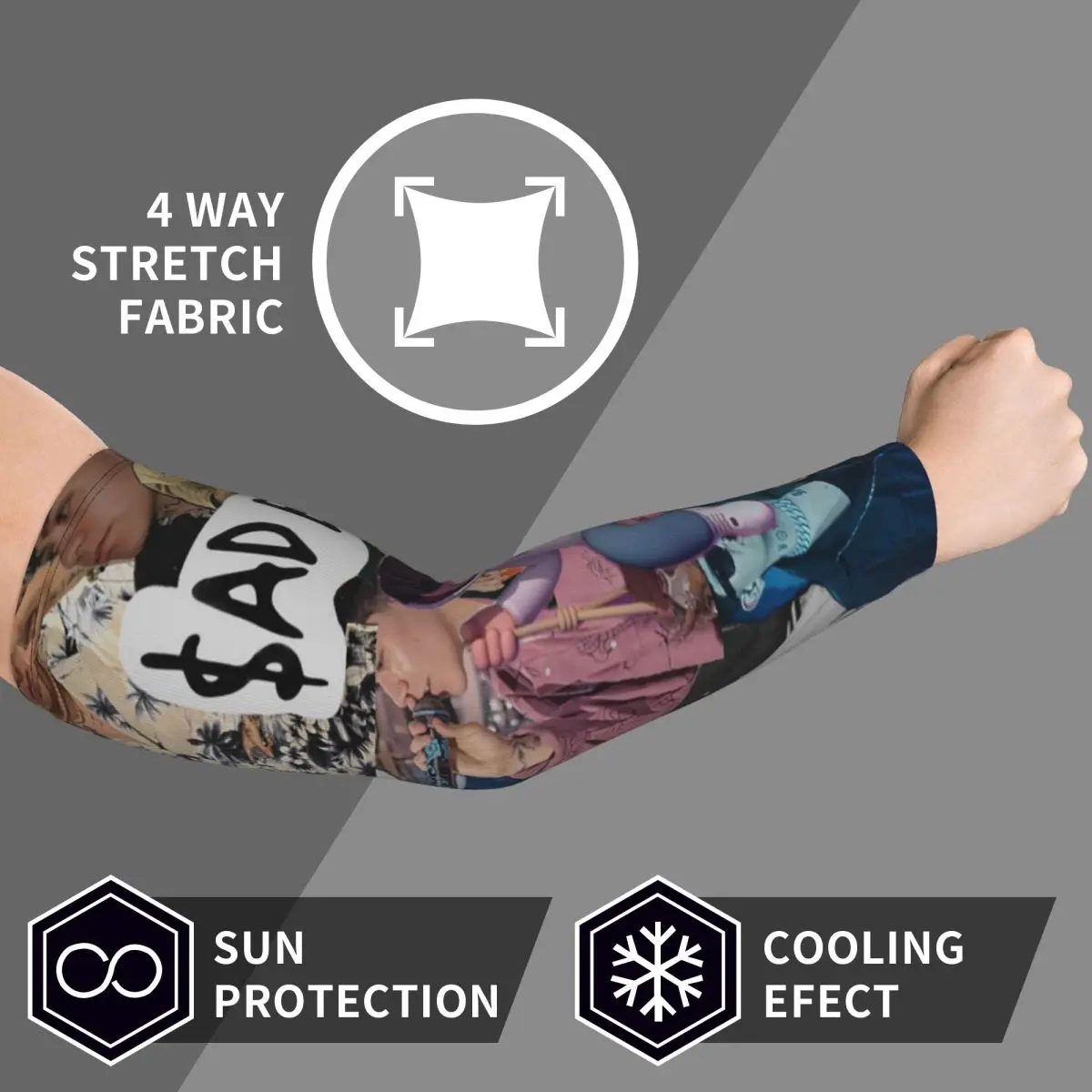 Junior H Merch Sad Boyz 팔 슬리브 남성 여성 태양 자외선 차단 문신 커버업 스포츠 쿨링 사이클링