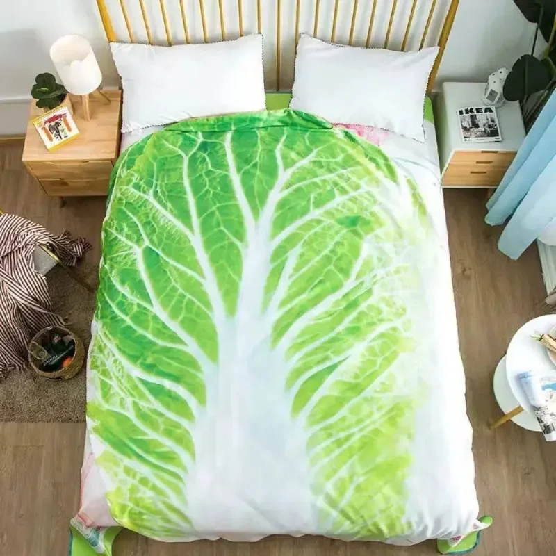 Funny Vegetable Blankets Air-conditioning Quilts Chinese Cabbage Clothes Coral Fleece Gifts for Children in All Seasons