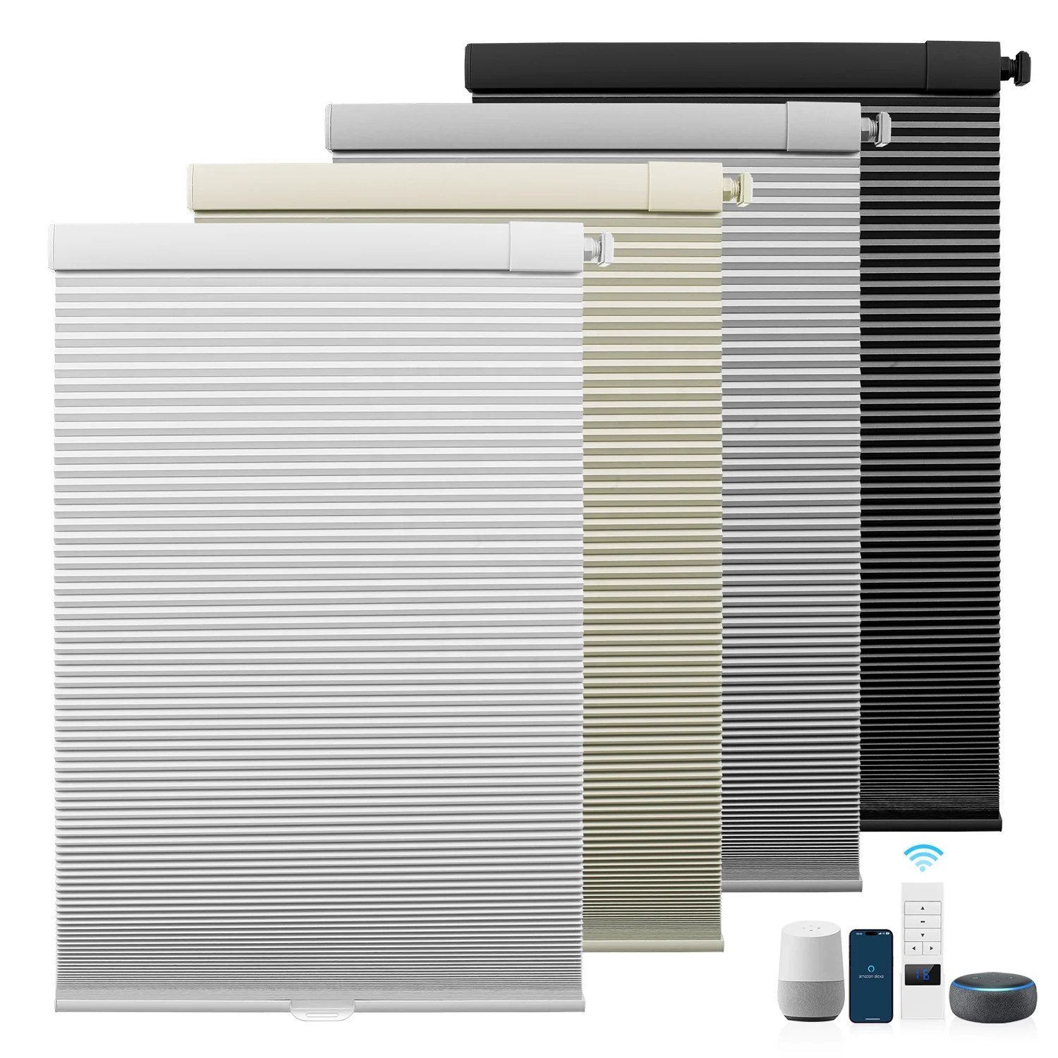 ZSTARR USB Rechargeable Hotel No Drill Cellular Blinds Double Cell Honeycomb Cellular Blinds Motorized