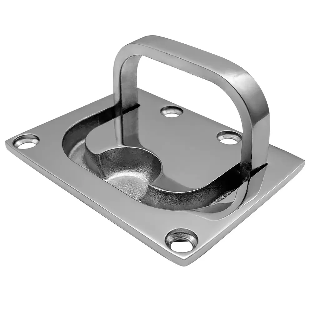 

Practical 316 Stainless Steel Handle Boat Pull 76*58mm Square Flush Lift Ring Boat Accessories for Boat Marine Locker