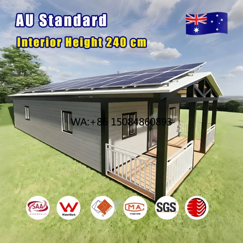 Full Australian Standard Fire Resistant Expandable Container House with Balcony Solar PanelsBalcony solar power generation