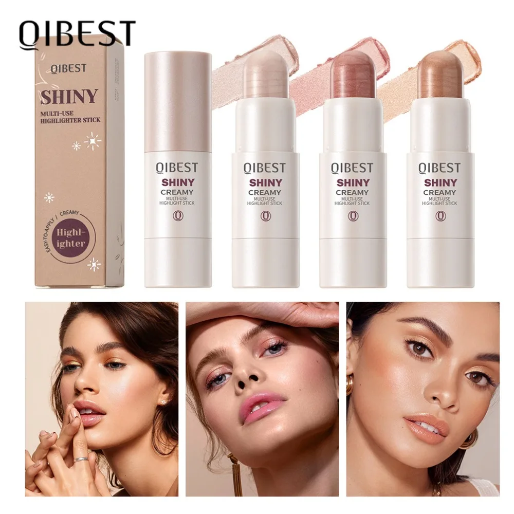 3 Colors Pearl Shimmer Highlighter Stick Watery Glow Moisturizing Face Brighten Shiny Contour Bronzer Long Lasting Makeup