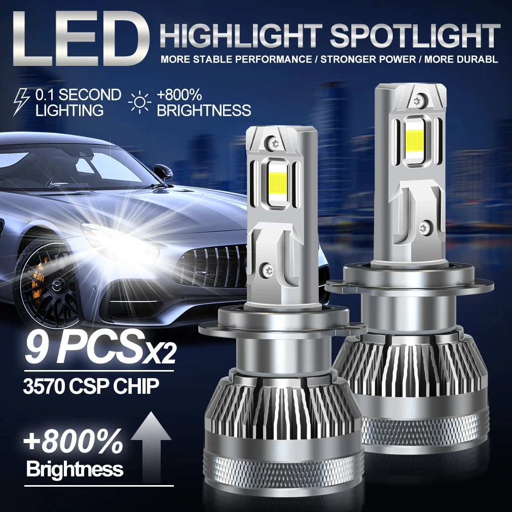 XSTORM H4 LED Headlight Canbus H7 LED Light Bulbs H1 H11 9005 9006 Car Turbo Lamp 100W 30000LM Headlight Auto Lamp 6500K 12V