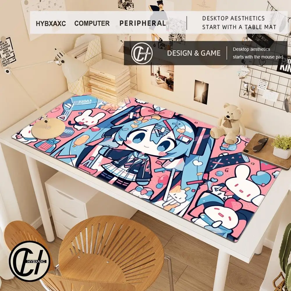 H-HATSUNE-MIKU GIRL INS Tide Large Gaming Laptop Computer Desk Mat Mouse Pad Mouse Mat Notbook Mousepad Gamer Girls Bedroom