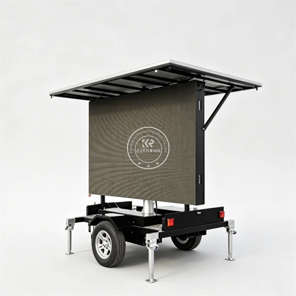 Mobile LED Advertising Trailer Solar Powered Outdoor Digital Billboard Truck Event Display Trailer With Smart Control System