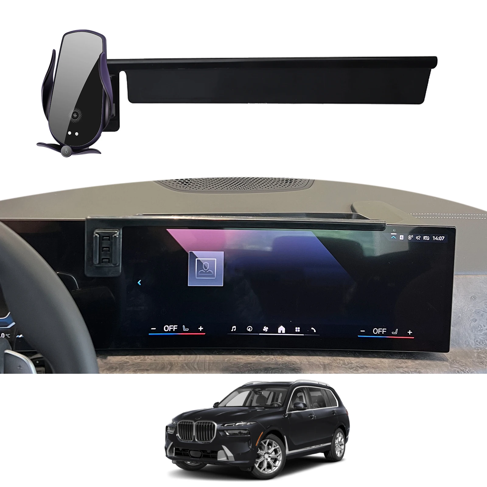 

for BMW X7 2023 2024 2025 G07 Phone Holder Screen Fixed Navigation Bracket Base Wireless Charging Accessories