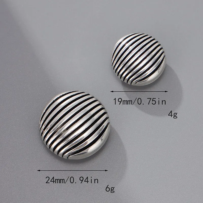 10pcs Vintage Stripe Metal Shank Buttons For Shirt Coat Sweater Decor Suit Buttons Needlework Sewing Buttons Round