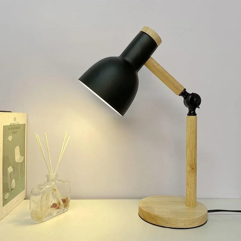 

Nordic Wooden Art Iron Small Desk Lamp Modern Creative Folding Eye Protection Desk Simple Bedroom Bed Decoration Light Fixture