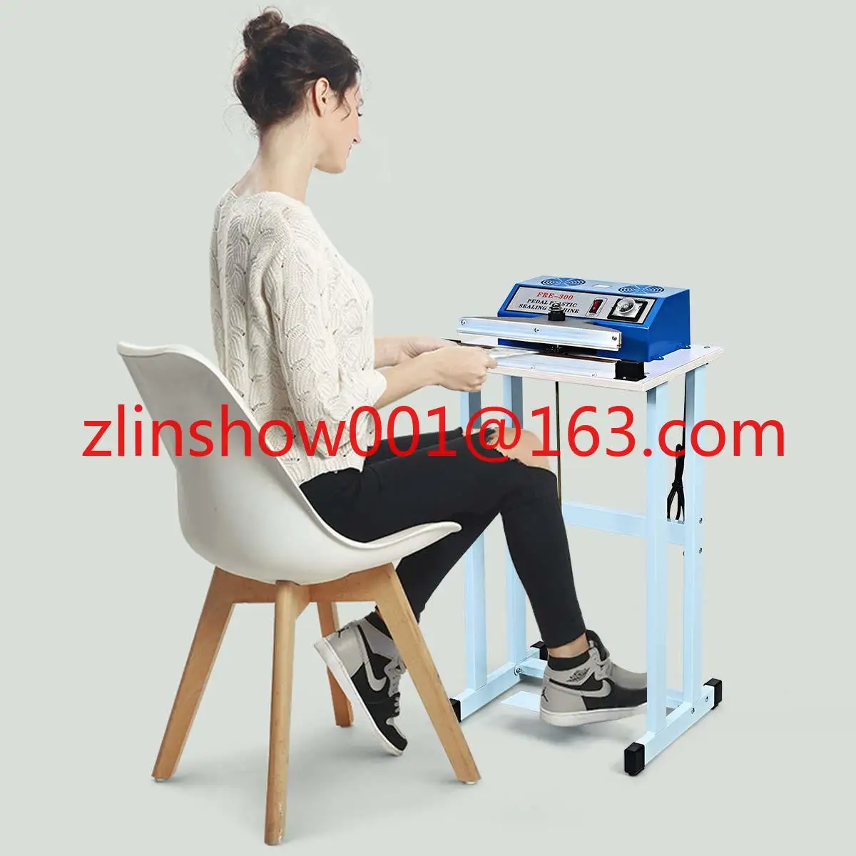 Electric Pedal Impulse Heat Sealer for Plastic 400mm Packing Bag Heat Sealer for Apparel Chemical Packing Pouch & Belt Sealing
