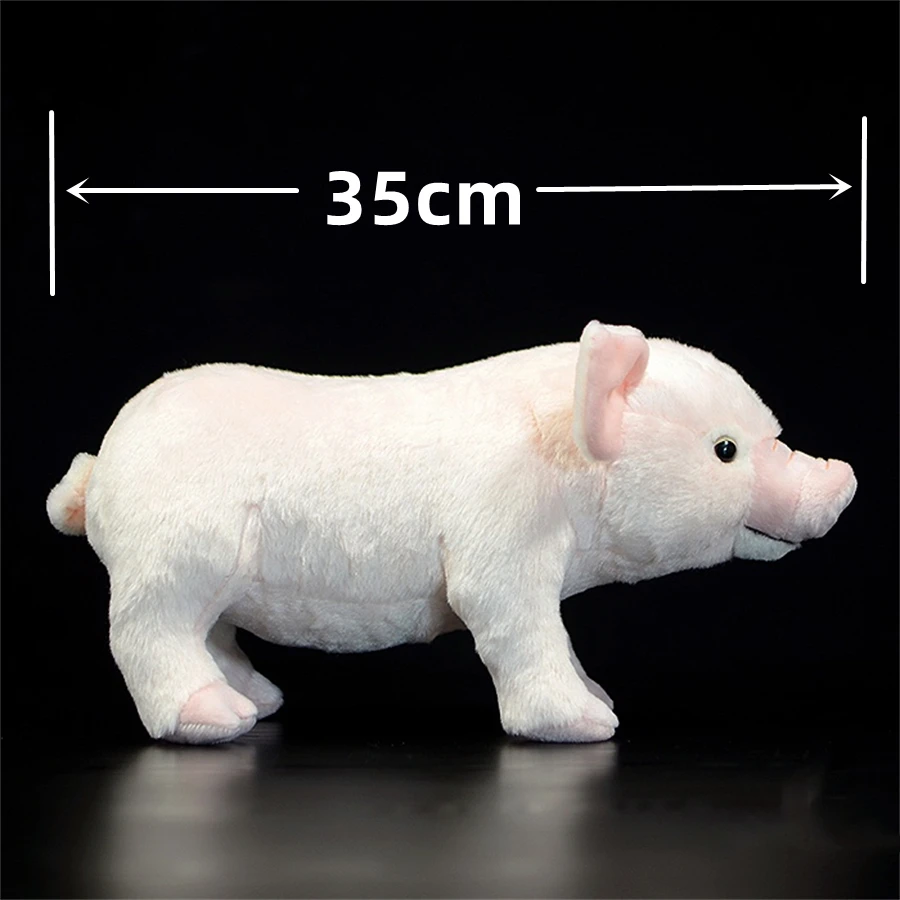 Realistic Pink Pig Plush Toy - Hog Stuffed Animal, Lifelike Piggy Doll Toys, Cute Farrow Plushie Gift for Kids Collectors