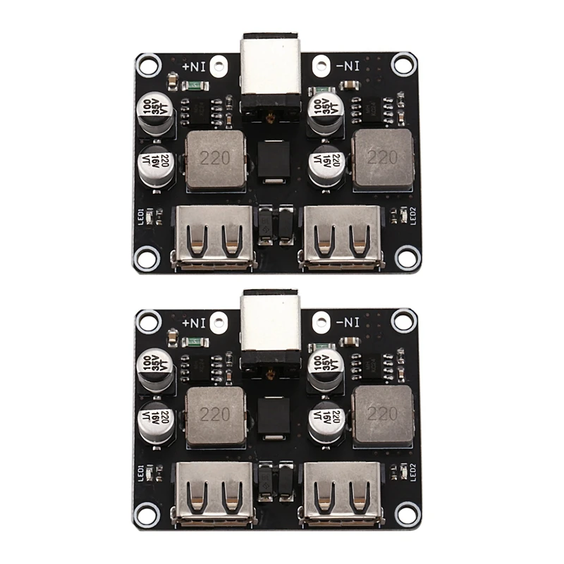 Hot 2X 2 Channel USB Qc3.0 Qc2.0 Dc-DC Buck Charging Step Down 6-32V 9V 12V 24V To Fast Quick Charger Circuit Board 3V 5V