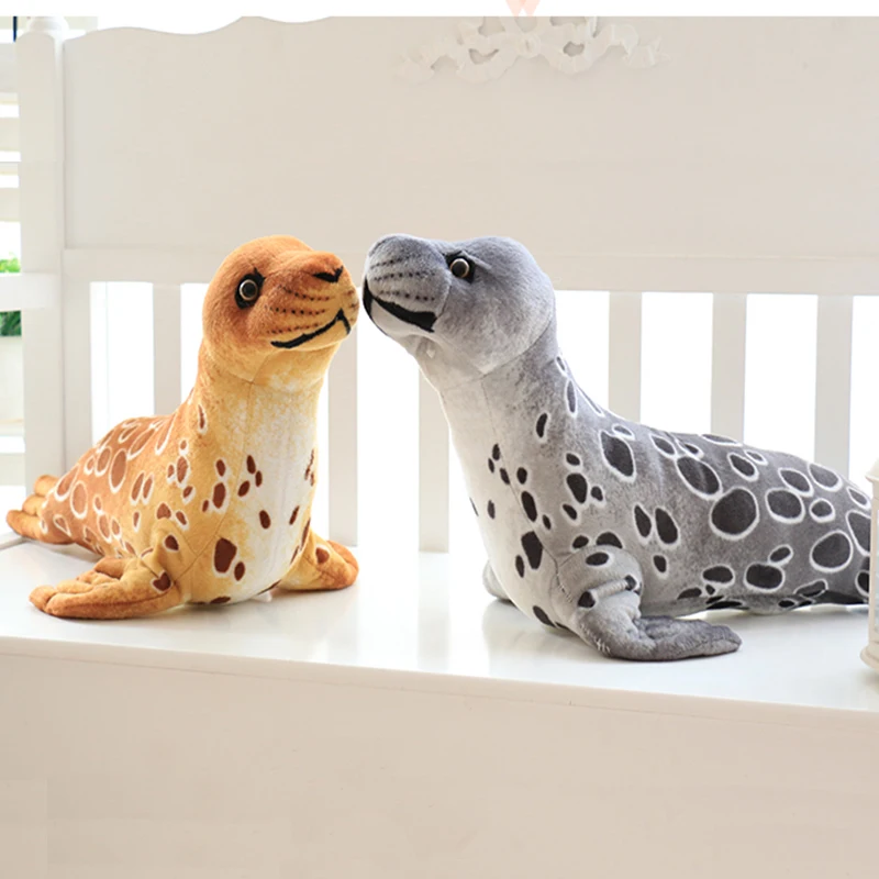 

Simulation Seal Plush Toys Lifelike Seal Stuffed Doll Kawaii Soft Sea Animal Seal Throw Pillow Birthday Gifts Home Decoration