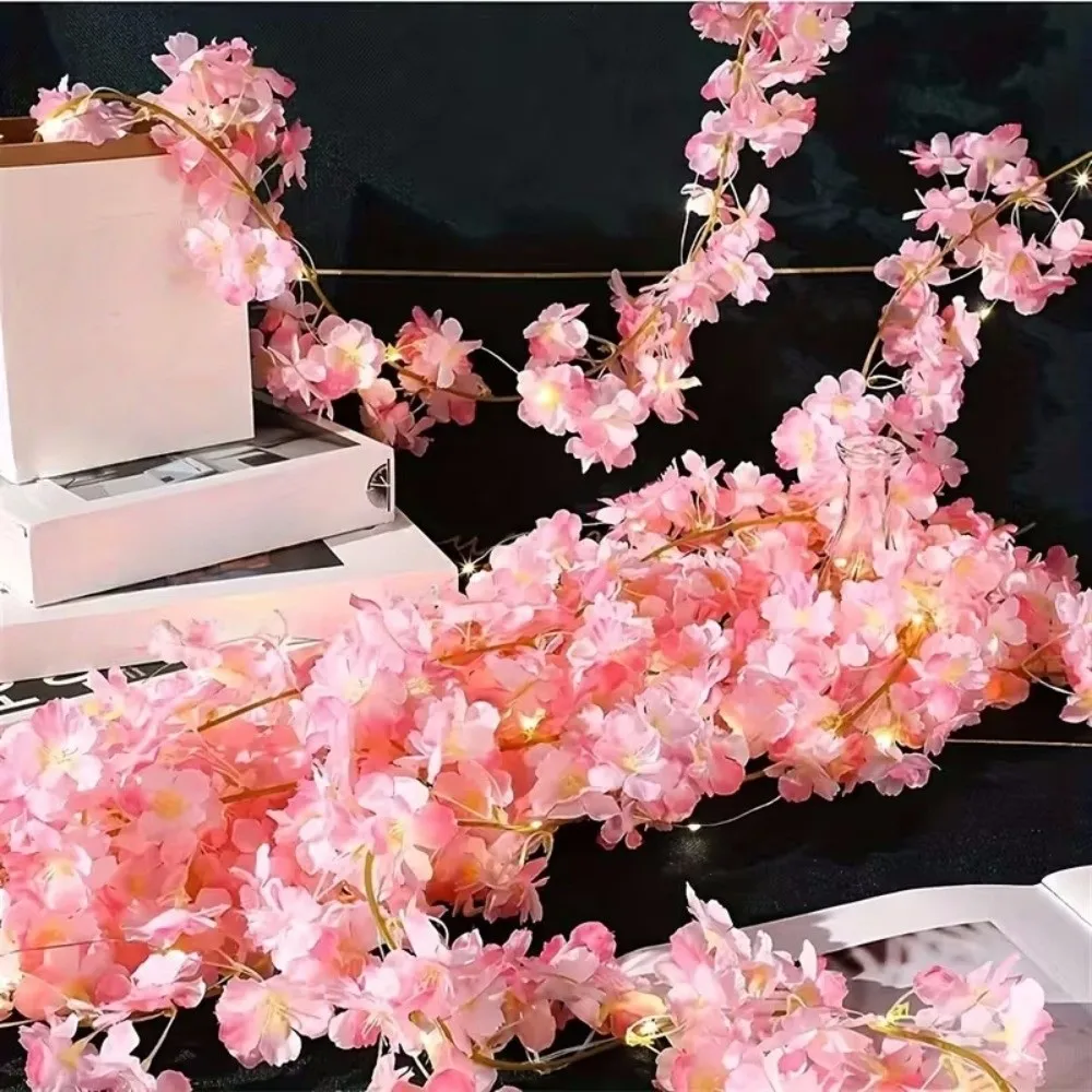 

Landscaping 2m 6.56ft Cherry Blossom String Light 20 LEDs DIY Artificial Sakura Vines Hanging Sakura Flower Fairy Lights Wedding
