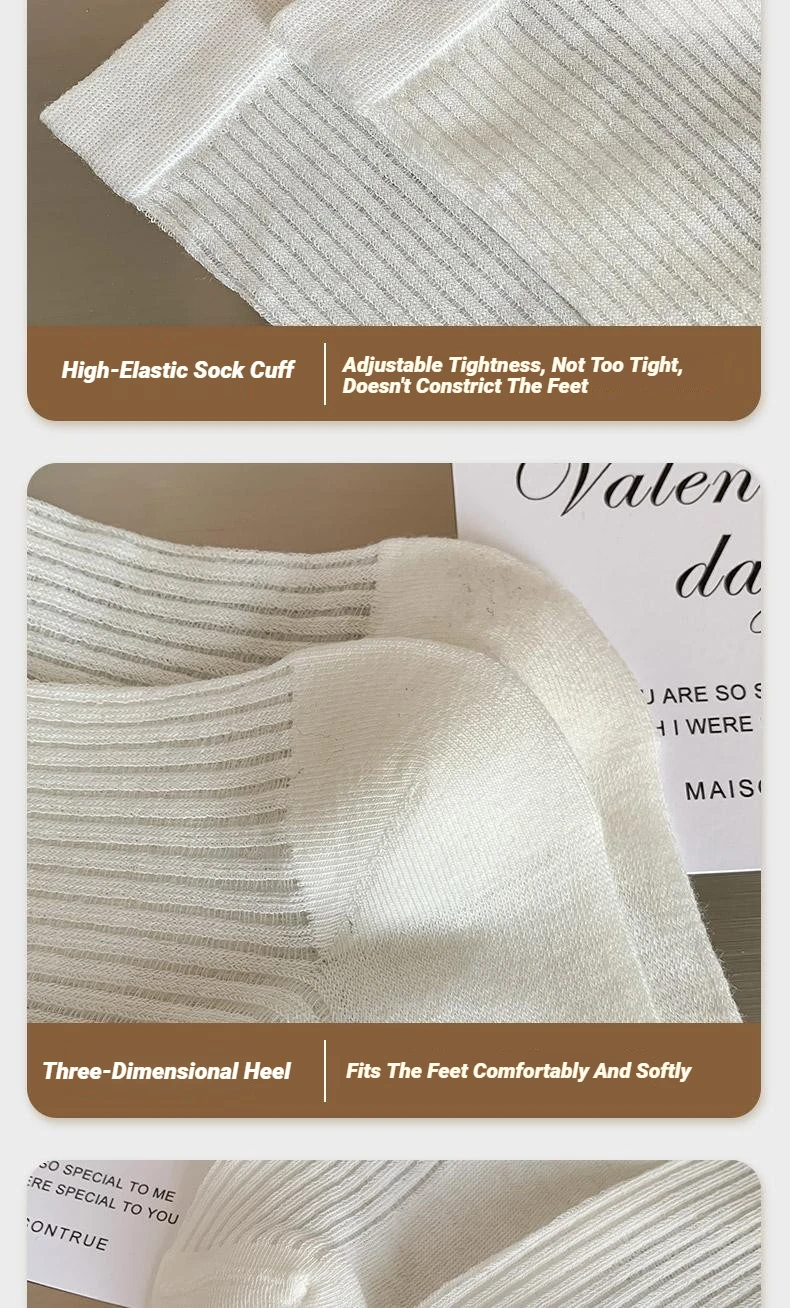 Damenmode-Socken, koreanische einfarbige, gestreifte Wadensocken, schlicht, für Frühling und Sommer, atmungsaktiv, bequem, Stapelsocken, mittelgroß bis klein – Detail 22