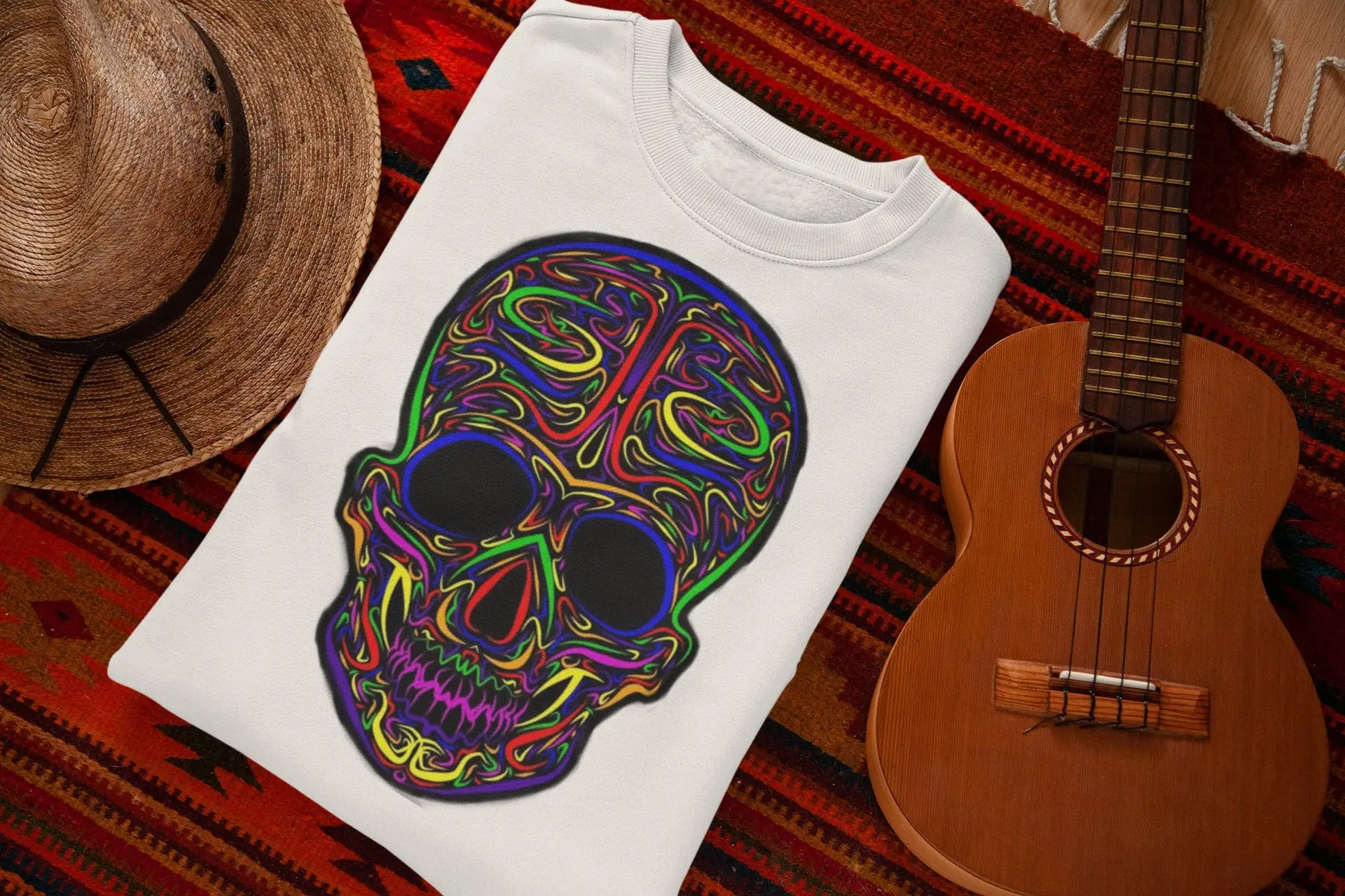 Swirl Skull T Shirt Spooky Goth Skeleton Skulls Clothing Trendy Sugar