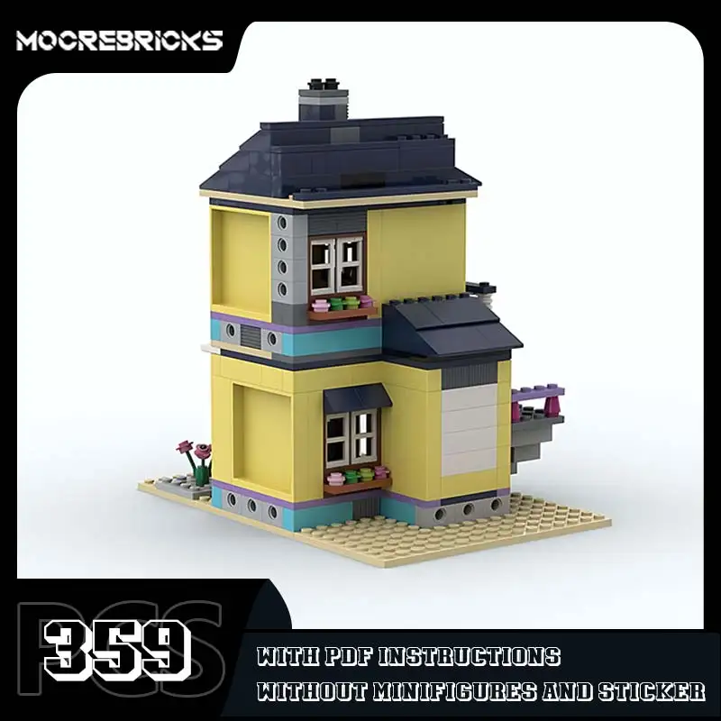 MOC-99554 architektura domu Mini zestaw klocków krajobraz miejski DIY Model technologia cegły prezent urodzinowy dla dzieci