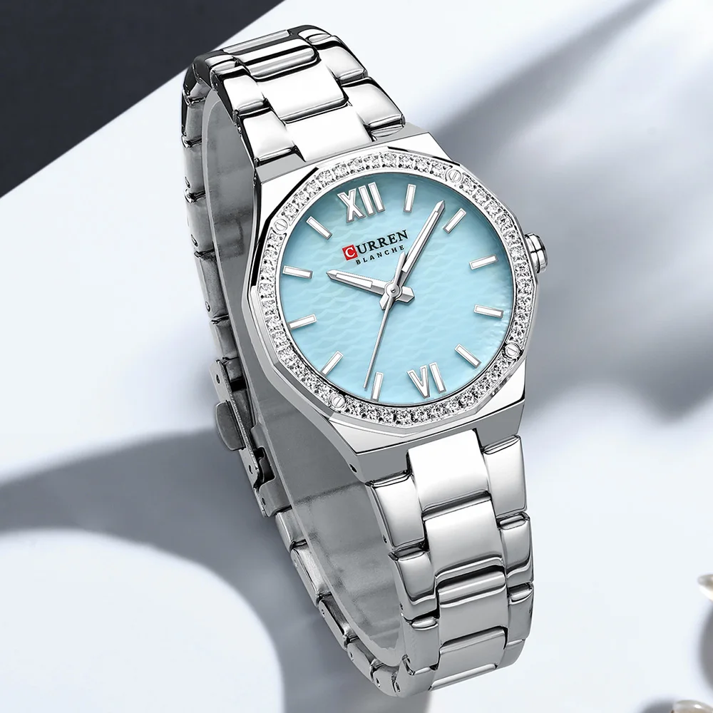 CURREN Brand 2025 Luxury Waterproof Stainless Steel Quartz Watch for Women-Elegant and High-Quality Ladies' Timepiece.