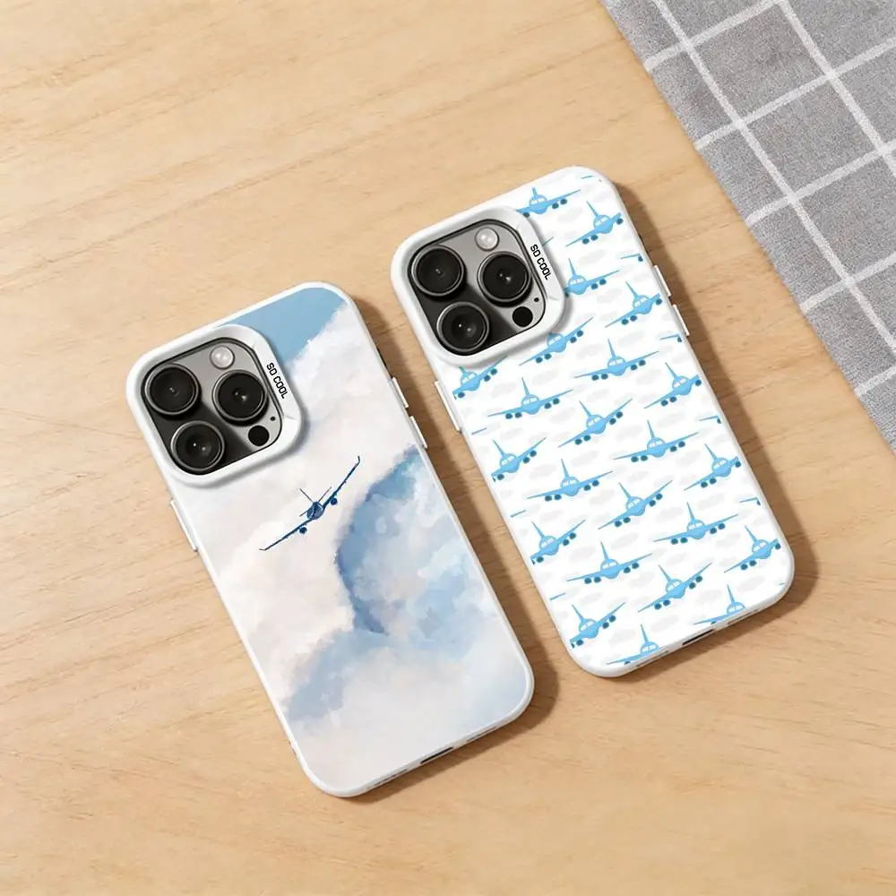 

Premium Airplane Pattern Phone Case for iPhone 17 16 15 14 13 12 11 Pro Max Air 8 7 Plus X XR XS Max TPU Bumper