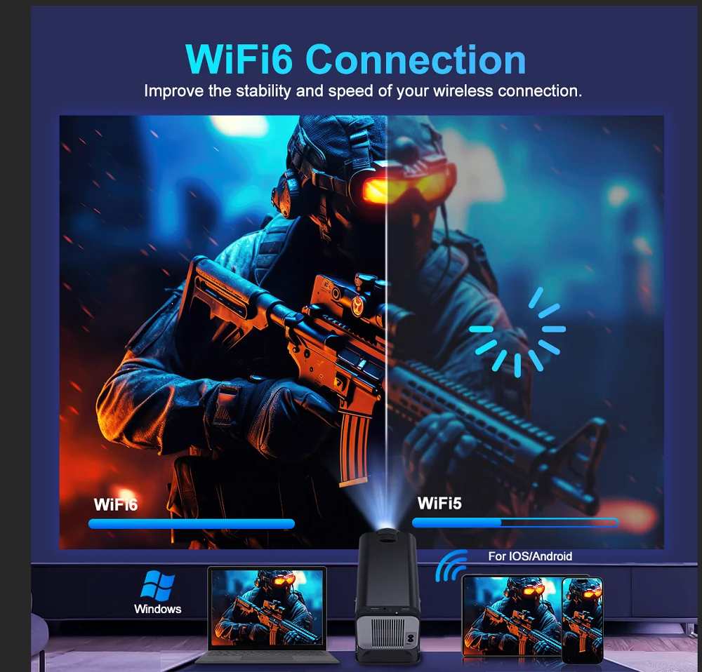 HY320 Projector Android 11 390ANSI 4K Native 1080P Dual Wifi6 BT5.0 Cinema Outdoor Home Theater HY300 atualizado